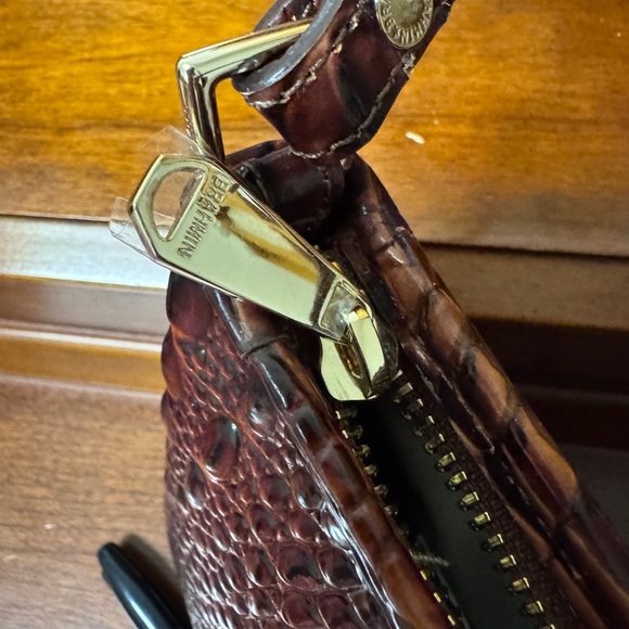 Brahmin Croc-Embossed Shoulder Bag in Pecan - Picture 10 of 10
